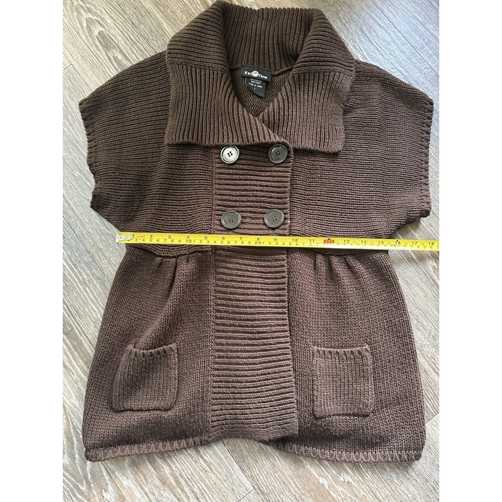 Vintage Brown Front Button Sweater Coquette Twee Feminine Boho Whimsy 90s - Picture 5 of 6